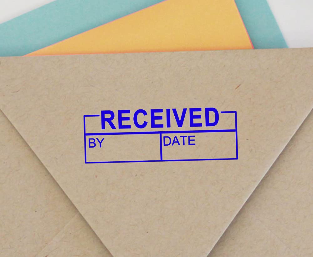 Received BY DATESelf Inking Rubber Stamp Custom Colop Office Stationary P20 Mini Stamper