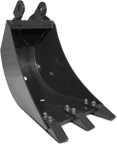 Titan Attachments Cucharón retroexcavadora de 14 pulgadas de ancho, dientes de acero al carbono, retroexcavadora de inclinación hidráulica y