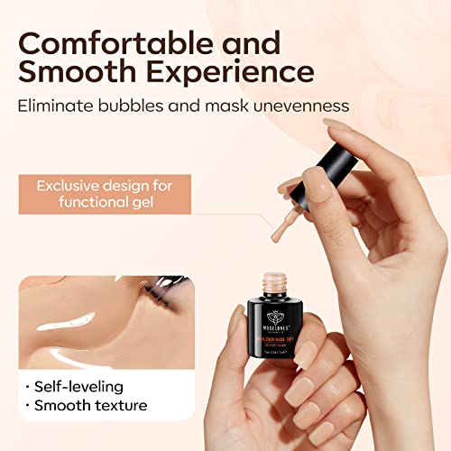 Image of modelones Gel Polish Builder Nail Set, Base Colors 8-in-One Jelly Caramel Brown Latte Clear Builder Nail Gel for Nails Strengthener Hard Extension Rubber Lamp Cured 6 Colors