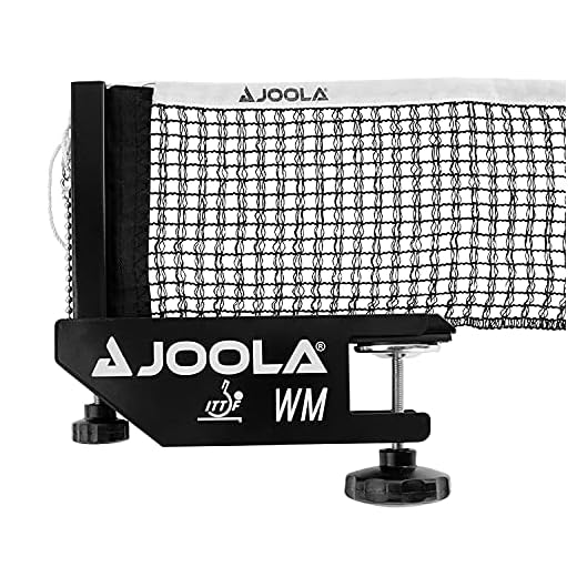 JOOLA WM Conjunto de rede profissional de tênis de mesa e poste – Aprovado pelo torneio ITTF – Rede de pinos reguláveis de 182,88 cm com fixação de grampo de rosquear