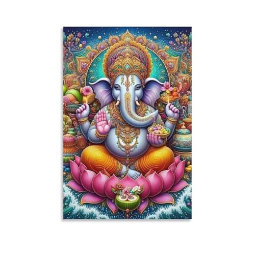 Decoration Ganesha murale avec impression sur toile haut de gamme