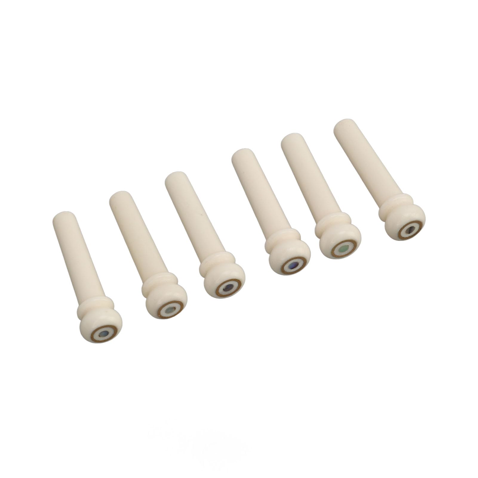 Mtlavishy Pins 6pcs Bone Bridge para guitarras acústicas con incrustaciones de puntos Timbre y sonido Estándar de sonido 1T se adapta a la mayoría de las guitarras