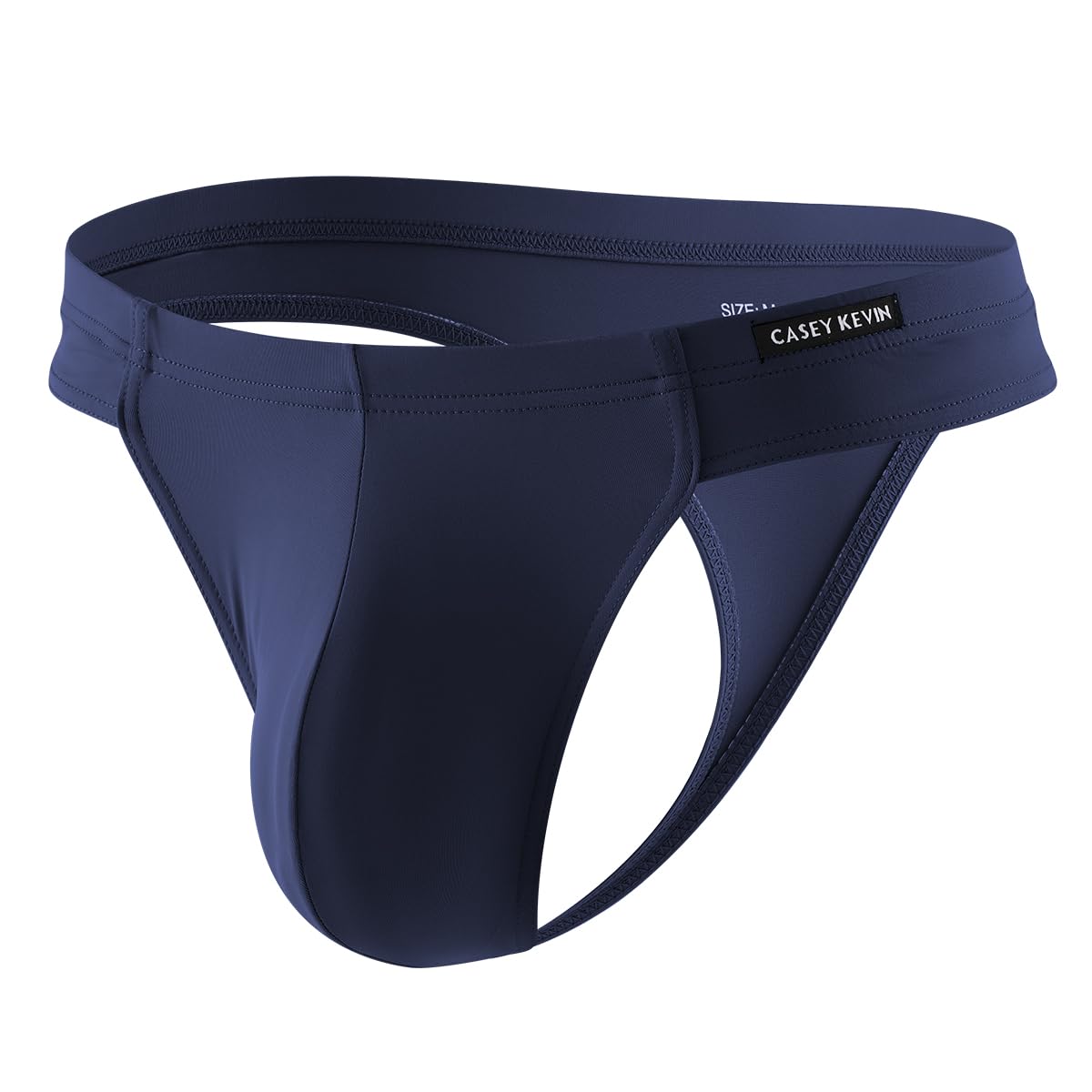 Casey Kevin Men's Ice Silk Thongs Underwear Bulge Pouch G-Strings Brief Underwear for Men T-Back Bikini
