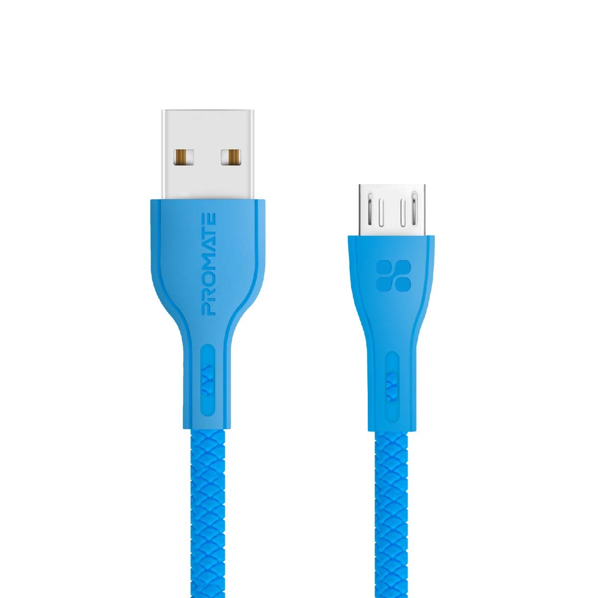 PromateFast Charging Micro-USB Cable, Premium 2A Android High-Speed Sync and Charge Cord with 1.2m Cable, Tangle-Free Cord and Over-Charging Protection for Smartphones, Tablets, PowerBeam-M Blue