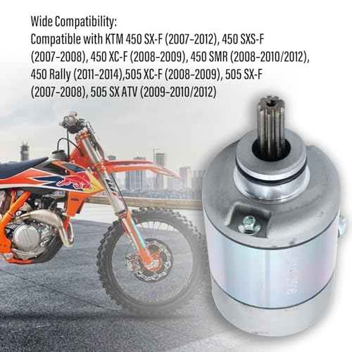 Motor de arranque compatible con KTM 450 505 SX-F XC-F SMR Rally 2006-2014 miniatura 3