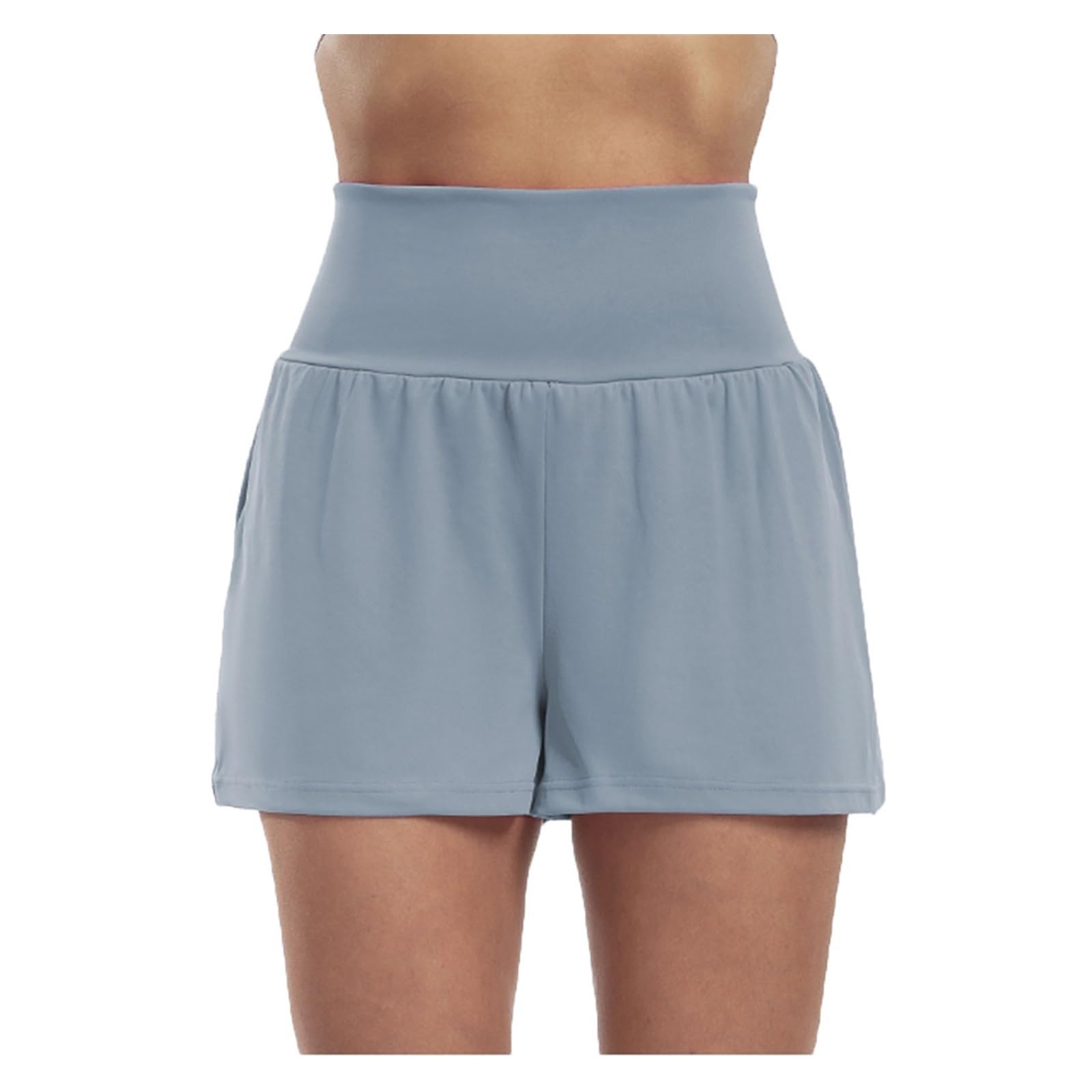 Hoch Taillierte Sportliche Laufshorts for Damen, Sweat-Shorts, Lässige Sommer-Sportshorts, 2-in-1-Workout-Gym-Shorts