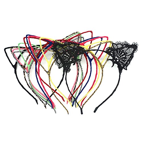 Manc GG Boutique Cat Ear Metal Headbands Headwear Hair Headband Accessories for Women and Girls 11PCS