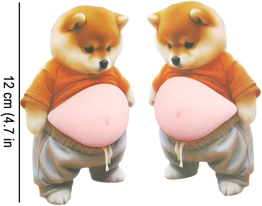 Amazon | デブ 犬 ぷにぷにシール 3D腹猫ステッカー ぷくぷくシール