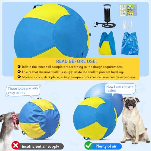 Image of 25 Inch Heavy Duty Herding Ball for Large Dogs with 3 Handles - Anti-Burst Agility Toy & Tear-Resistant 1000D Oxford Cover, Outdoor Agility Training & Tug Play for German Shepherds & Rottweilers