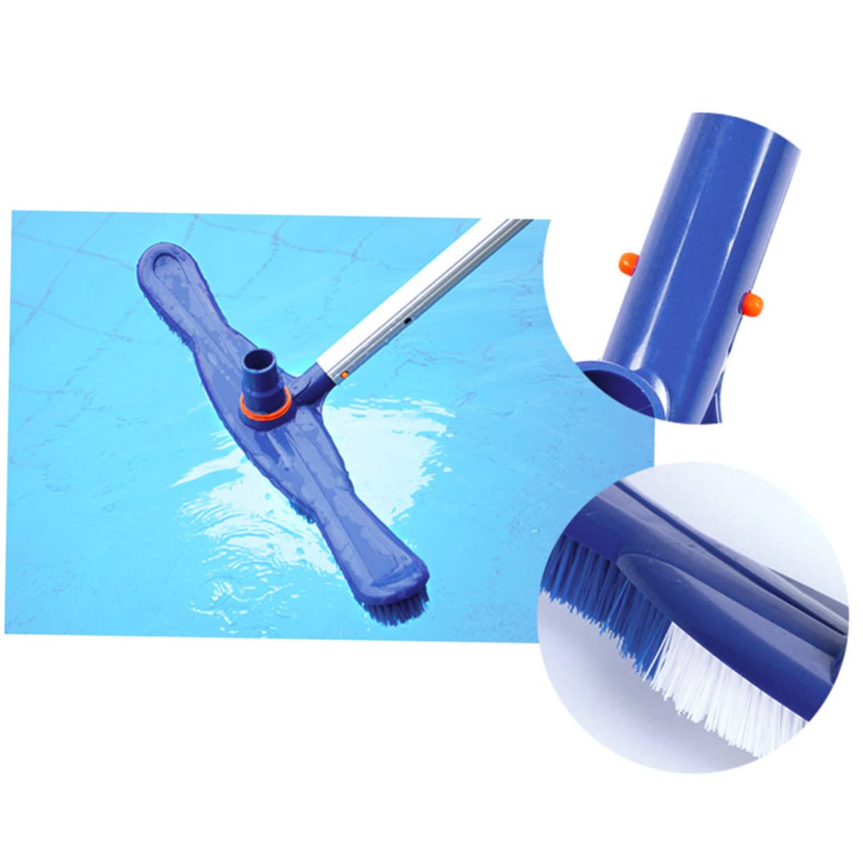 Brosse de Nettoyage pour Piscine avec Poils Plastique Brosse Robuste pour Murs et Sols pour Divers Surfaces Extérieures