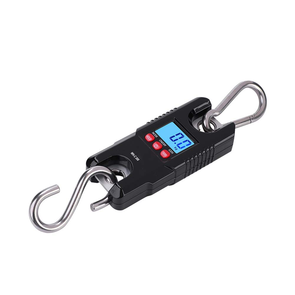 Bilancia Digitale Sospesa da 300 Kg, Strumento di Gancio con Display LCD Portatile con Funzione di Tara di Spegnimento Automatico, per la Consegna Al Dettaglio di Pesca