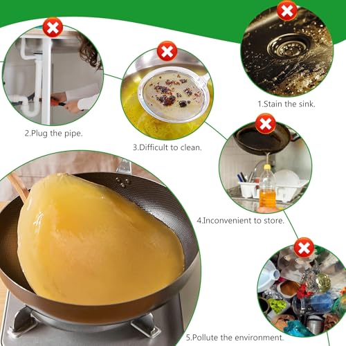 Cooking Oil Solidifier Powder 340g, Plant-Based Frying Away Oil Disposal, Vegetable Oil for Clean up Kitchen Oil Stains - Image 2