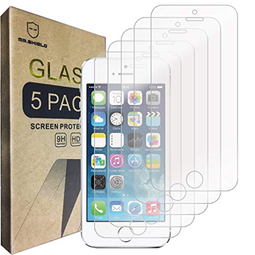 Mr.shield [5-Pack] Designed For Iphone Se (2016 Edition Only) / Iphone 5/5S / Iphone 5C [Tempered Glass] Screen Protector With Lifetime Replacement #TOP1