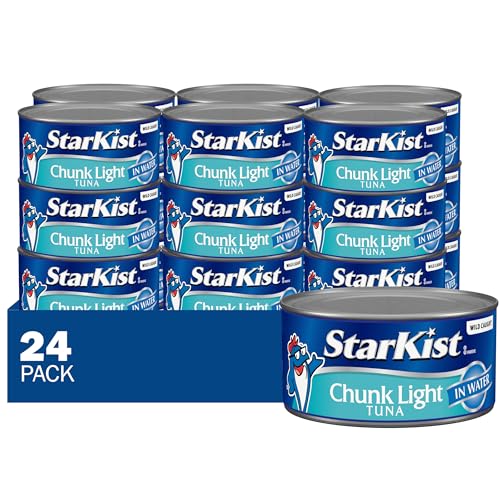 Image of StarKist Chunk Light Tuna in Water, 12 Oz, Pack of 24 | 16g Protein Per Serving, Wild Caught, Gluten Free, Soy Free, Perfect for Salads, Sandwiches