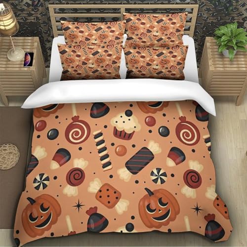 Parure de lit Halloween 140x200cm housse de couette imprimée 3D