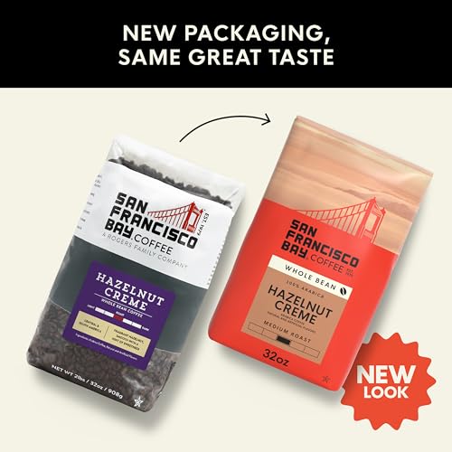 Image of San Francisco Bay Coffee - Flavored Medium Roast Whole Bean Coffee - Hazelnut Creme (2 lb bag)