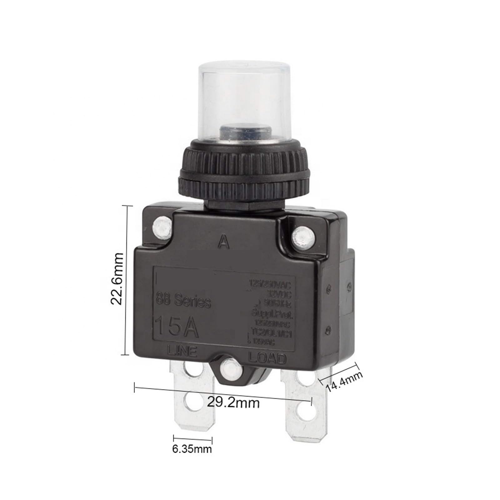Interruptores automáticos térmicos, Disyuntor de protección contra sobrecarga térmica con reinicio automático, Serie 88, 3-30 A, for compresor de Aire(7a)