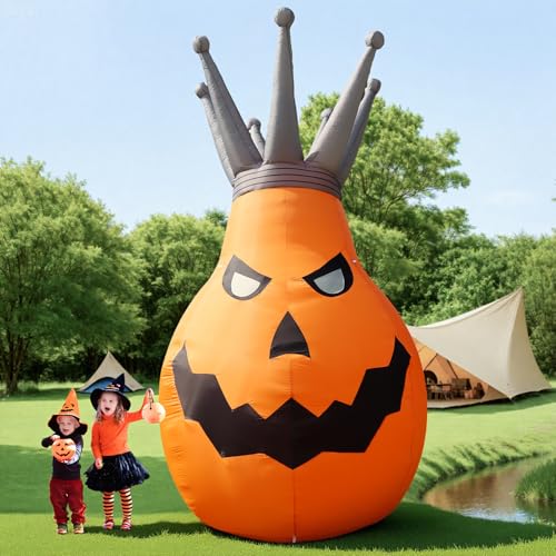 14FT Giant Halloween Inflatable Pumpkin King, Holiday Blow Up Outdoor Decorations Build-in LED Lights for Halloween Party Supplies, Yard Indoor Outdoor Garden Lawn Patio