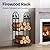 VIVOHOME 3ft 2-Tier Firewood Storage Log Rack with 4 Hanging Hooks, Double Coated Solid Wrought Iron Fireplace Wood Holder Stacker Stand with Elk Pattern for Indoor Outdoor