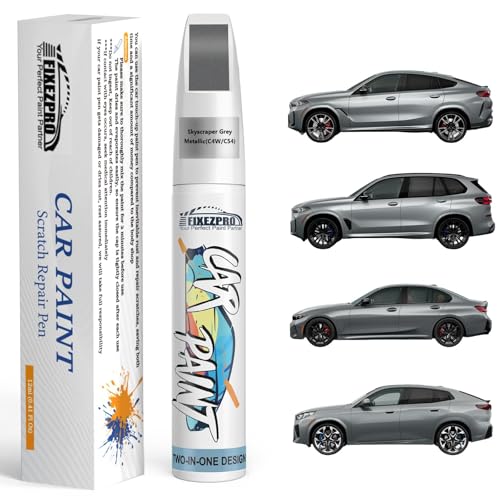Image of C4W /C54 Skyscraper Grey Metallic Touch Up Paint for BMW, Car Paint Scratch Repair Remover Pen Color Exact Match, Quick and Easy Fix Automotive Chips and Nicks Scuff Repair