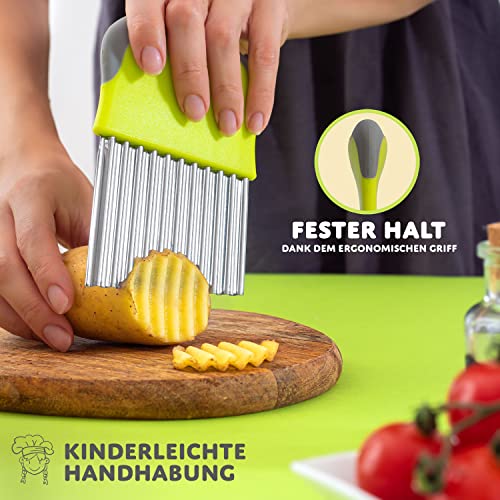 Foto von Villkin Wellenschneider für Gemüse und Obst - Riffelmesser aus Edelstahl für die schönsten Schnittmuster - Spülmaschinenfest