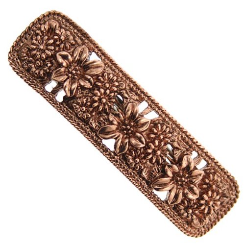 1928 Company Plumeria Gardens Vintage Copper Hair Barrette