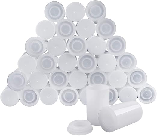 35mm Film Canisters with Caps (35 Pack) Plastic White Empty Film Canister Case Bulk with Lids Storage Reel Containers for Storing Film, Small Accessories, Beads