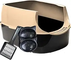 Caixa De Areia Para Gatos Fechada Grande Com Gaveta Removivel E Porta Em Acrilico(Furba Bege)