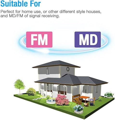Miniatura 6 de Antena FM para receptor estéreo, antena de radio FM para interiores, 75 ohmios, tipo F, enchufe macho, antena de cable coaxial para radio doméstica,