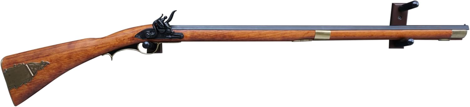 Horizontal Wall Mount for a Musket Rifle (Made in The USA) (Brown)