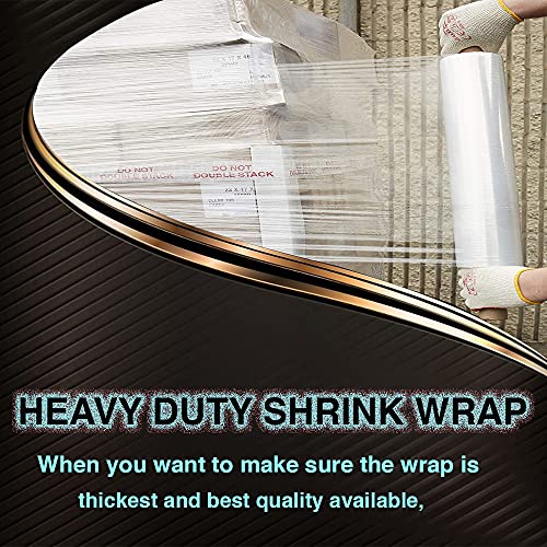 20 Inches X 1000 Feet Roll - Thick 80 Gauge - Plastic Film Shrink Wrap, For Moving Furniture Pallet Box Wrapping, Heavy Duty Stretch Industrial With Handles, Made In Usa, Clear (4-Pack) #TOP5