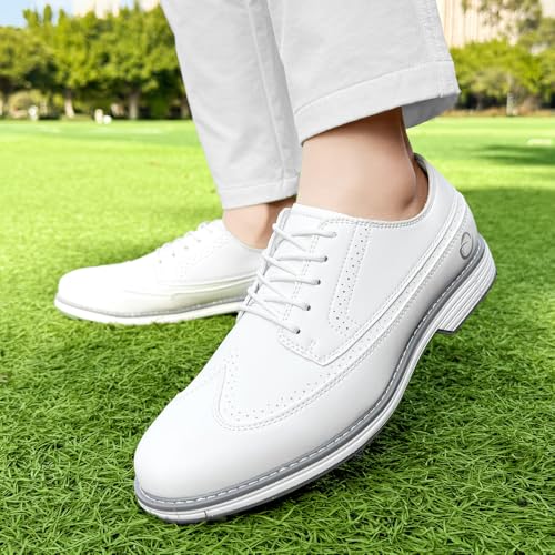 Image of Golf Shoes Men Spikes Classic Golf Footwears Male Walking Sneakers for Golfers Size 7-14