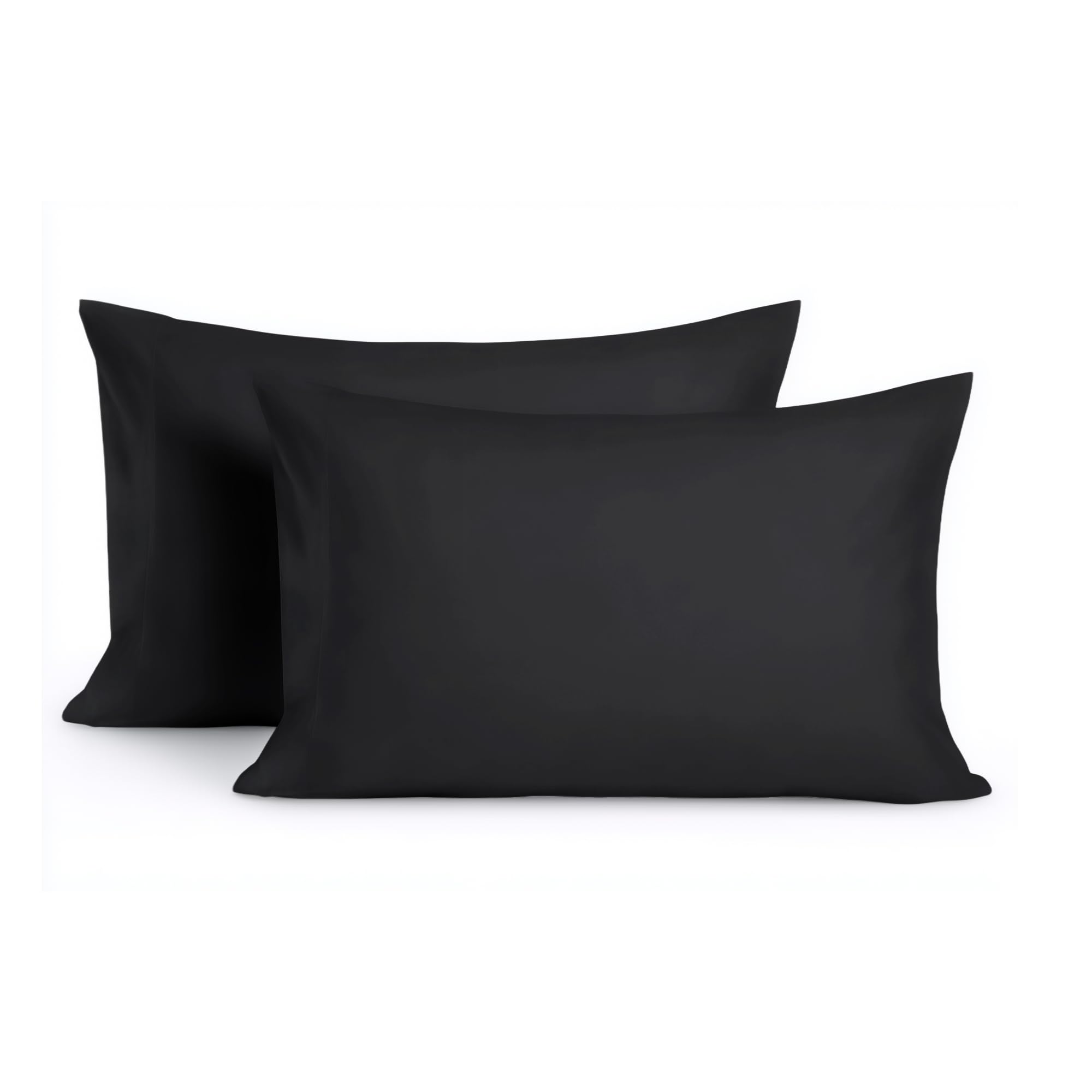 Home Sweet Home UK Black PillowCases 2 Pack Cotton - 200 Thread Count Housewife Cotton Black Pillow cases with Envelope Closure, 48x74 cm Pillow Covers, PillowCase 2 Pack