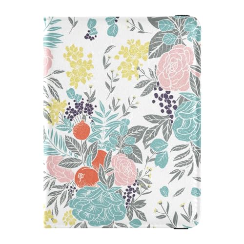 Custodia per passaporto per donne e uomini per da viaggio con blocco RFID fiori e frutta Fiori Frutta Taglia unica Casual