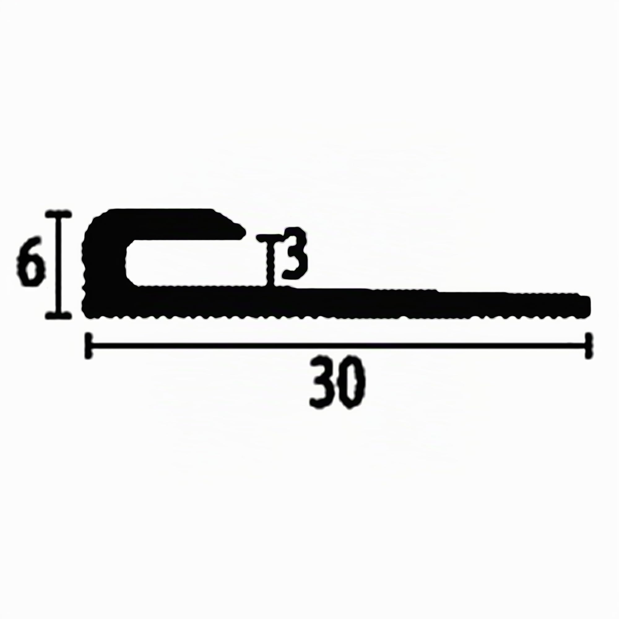 PROVISTON | Einfassprofil | Breite: 30 mm | Höhe: 3 mm | Länge: 2500 mm | Aluminium Poliert | Abschlussprofil | Glatt | Versenkt Gebohrt