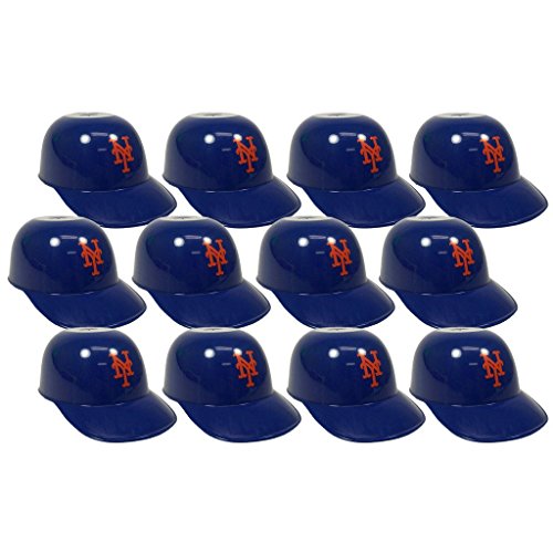 MLB Mini Batting Helmet Ice Cream Sundae/Snack Bowls, NY Mets - 12 Pack