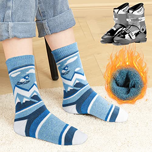 Unenow Merino Wool Ski Socks Kids 2 Pairs, Winter Warm Snowboarding Thermal Socks For Boys Girls Toddlers #TOP4