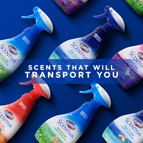 Image of Clorox Scentiva Refresher Spray, Fresh Brazilian Blossoms Scent - Multi-Use Fabric & Linen Freshener Spray - Odor Eliminator for Home, Upholstery, Bedding, Curtains, Room, 16.9 Fl Oz - 2 Pack