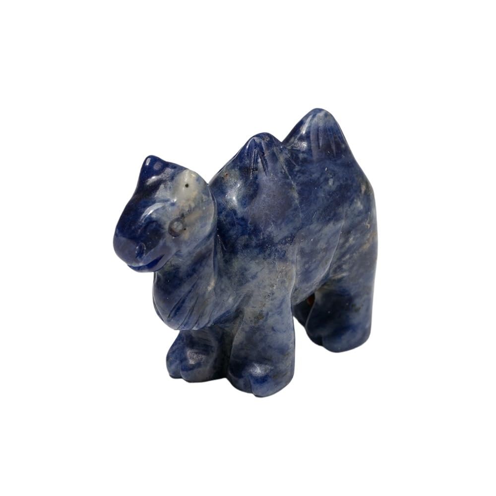 HUFFA Natural Crystal Camel Carving - Tiger Eye & Amethyst Stone - Unique Home Office Decoration