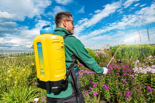 GLORIA Akku Rückensprüher Pro 1200 li-on | 12 l Drucksprüher für Pflanzenschutz & Unkrautvernichter | Bequeme Tragegurte | Gartenspritze ohne Pumpen | Kompatibel mit BOSCH 18V Akku, separat erhältlich