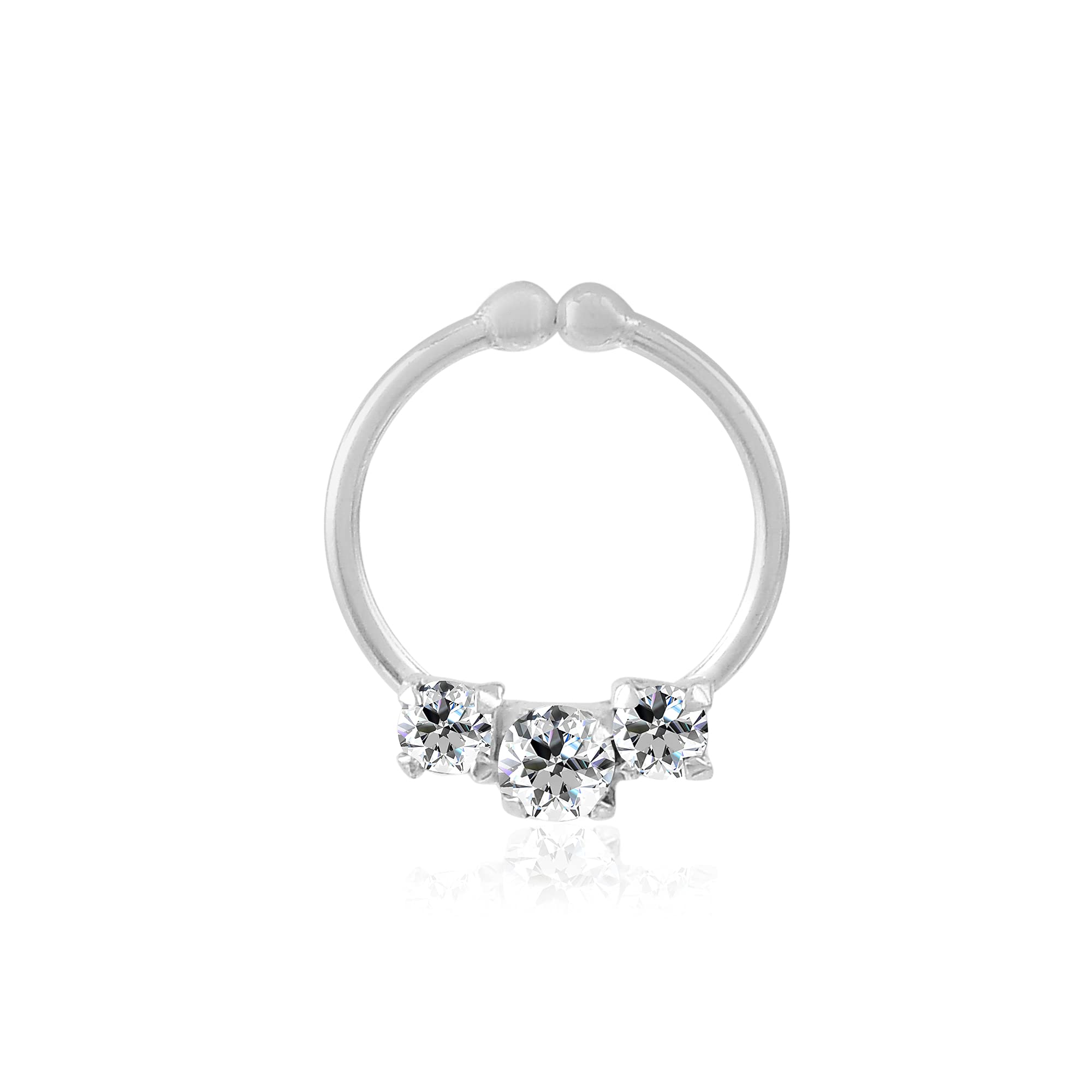 See full amazon price history chart for NEMICHAND JEWELS 925 Sterling Silver Three CZ Diamond Clip On Nose Pin/Nose Ring For Women (10 mm) NEMICHAND JEWELS 925 Sterling Silver Three CZ Diamond Clip On Nose Pin/Nose Ring For Women (10 mm) (B09HP56LB6) Amazon Price History, Amazon Price Tracker