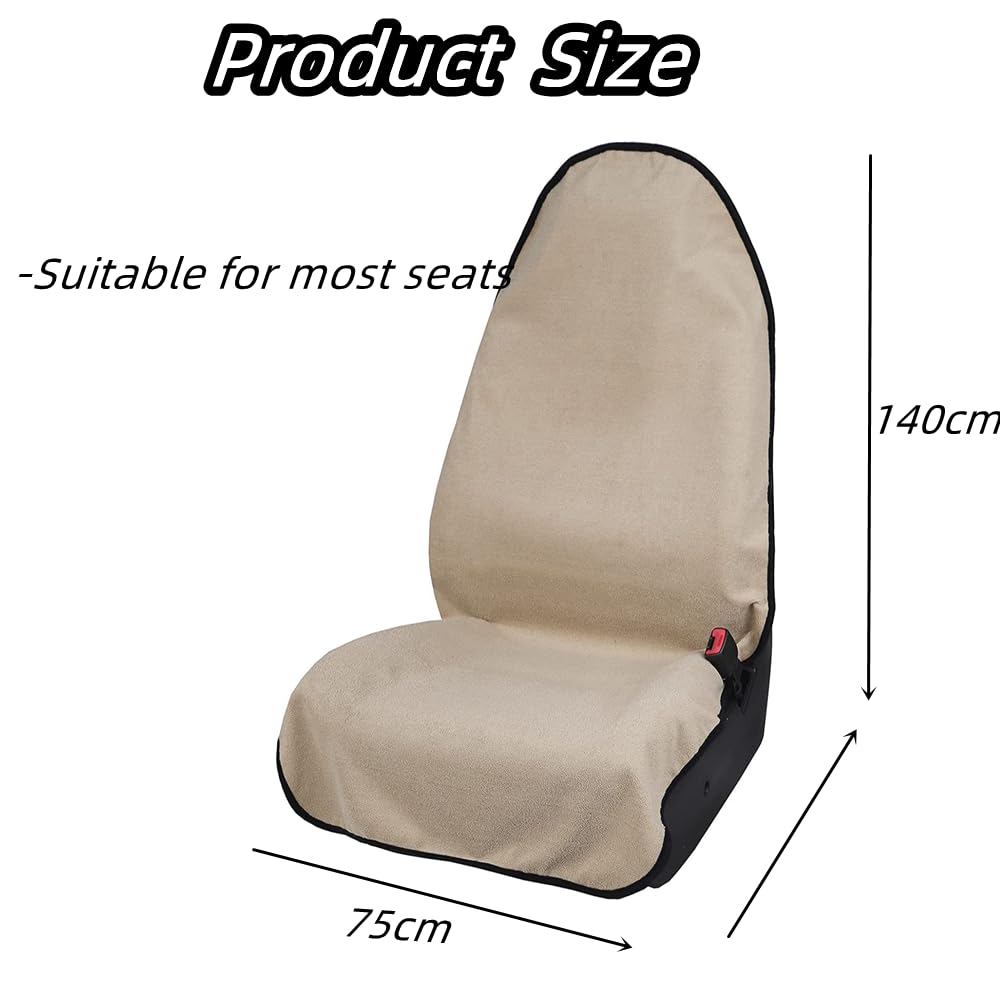 Housse Siège Voiture Avant Et Arrière - Protection Universelle Coton Éponge Imperméable Gris