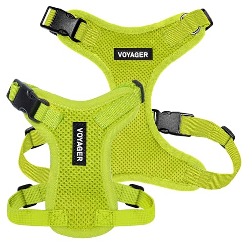 Image of Voyager Step-in Pet Harness - All Weather Mesh, Adjustable Step in Harness for Cats and Dogs by Best Pet Supplies - Lime Green, M
