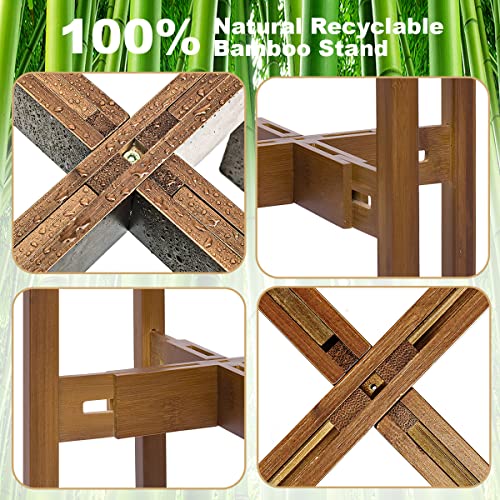 Rnined JS-1 Adjustable Plant Stand Indoor,Bamboo Mid Century Modern Plants Stands thumb #3
