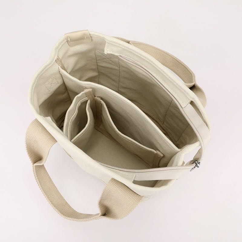 Large Capacity Multi-Pocket Handbag Canvas Tote Purses Crossbody Bag for Women Handmade Tote Crossbody Bag, (brown)3