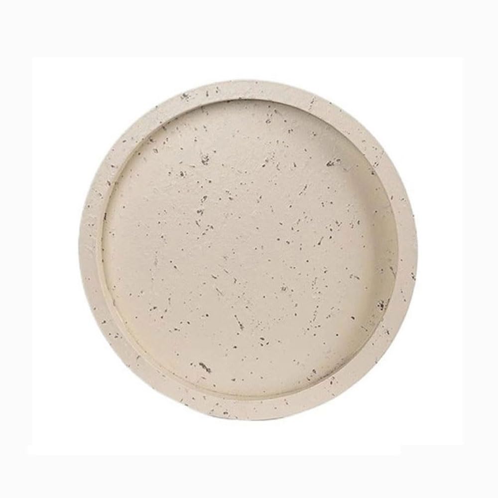 Shallow Flower Bowl Large Planter Saucers Round Resin Drip Tray(Beige,XL)