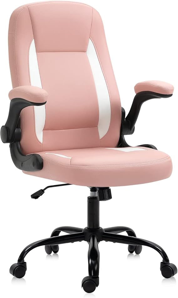 SEATZONE Pink Office Chair Executive Desk Chair with arms