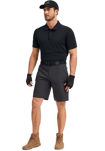 Men's Tactical Shorts 10.5 Ripstop Water Resistant Outdoor Cargo Shorts for Hiking Camping with 6 Pockets