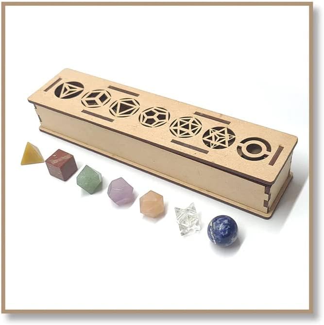 Miniatura 1 de Juego de geometría sagrada de 7 chakras, juego de geometría de cristal de shungita de sólidos platónicos, 7 piezas, geometría, hermoso regalo con