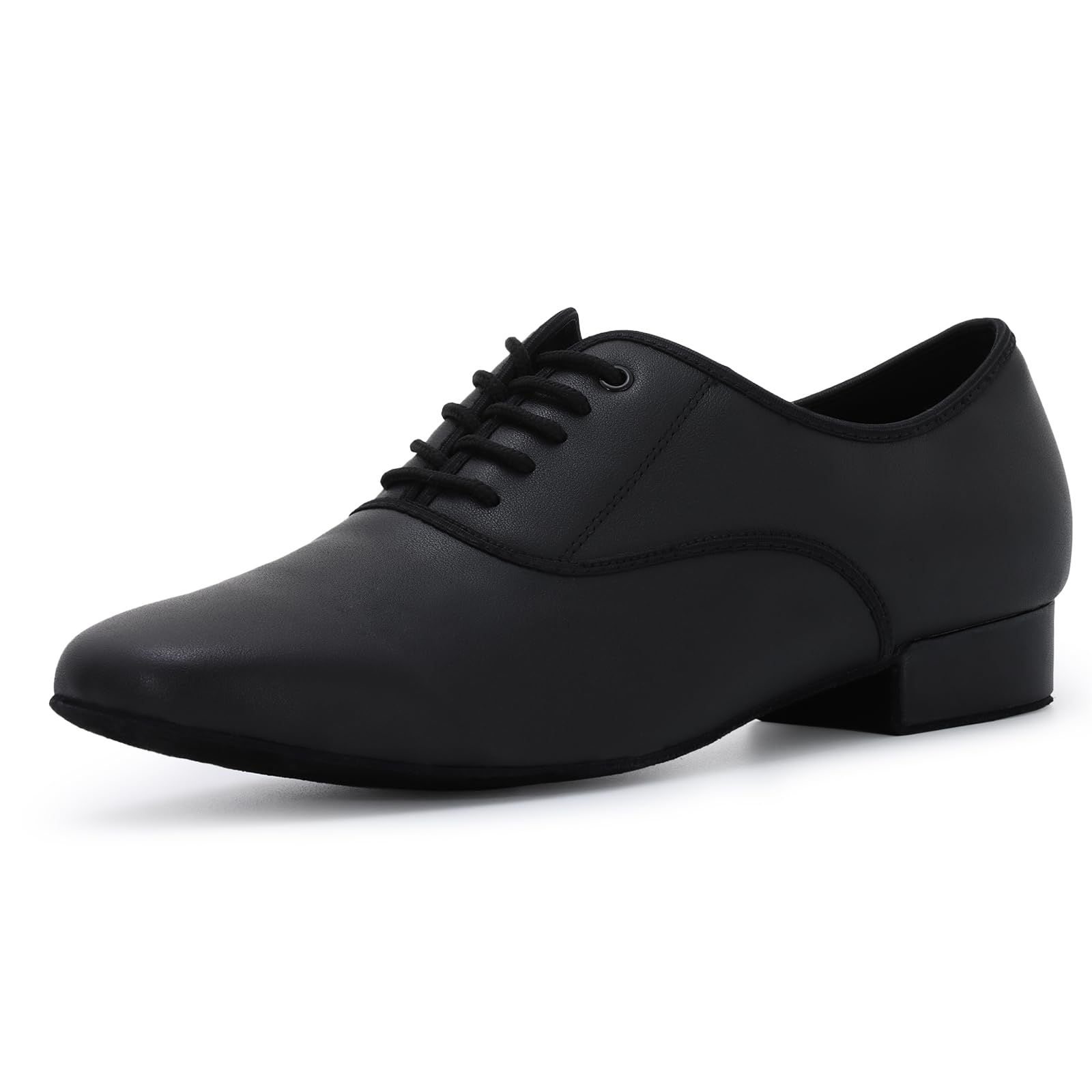 Zapatos de Baile Latino Hombre de Tacón Bajo Práctica Danza Zapatos 2.5 cm, Negro